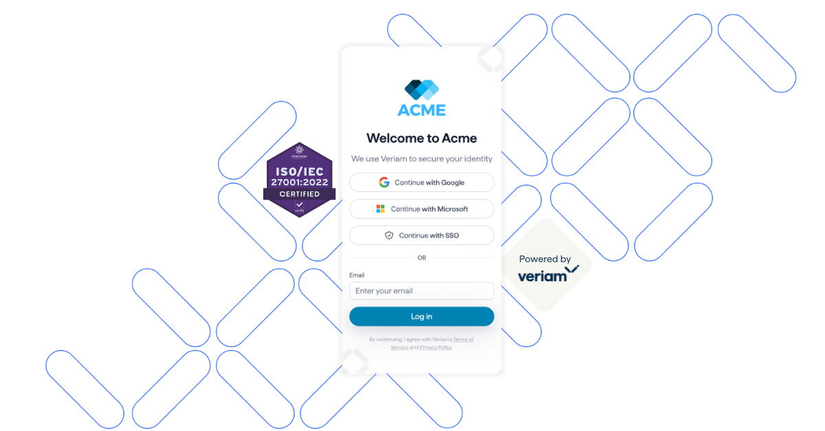 Veriam has built-in compliance and security
